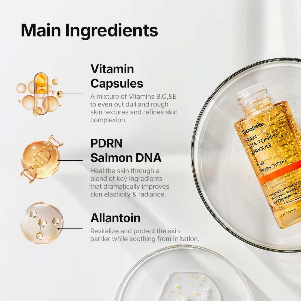 Amazon.com: Genabelle PDRN Vitamin C Serum Toning Ampoule JUMBO