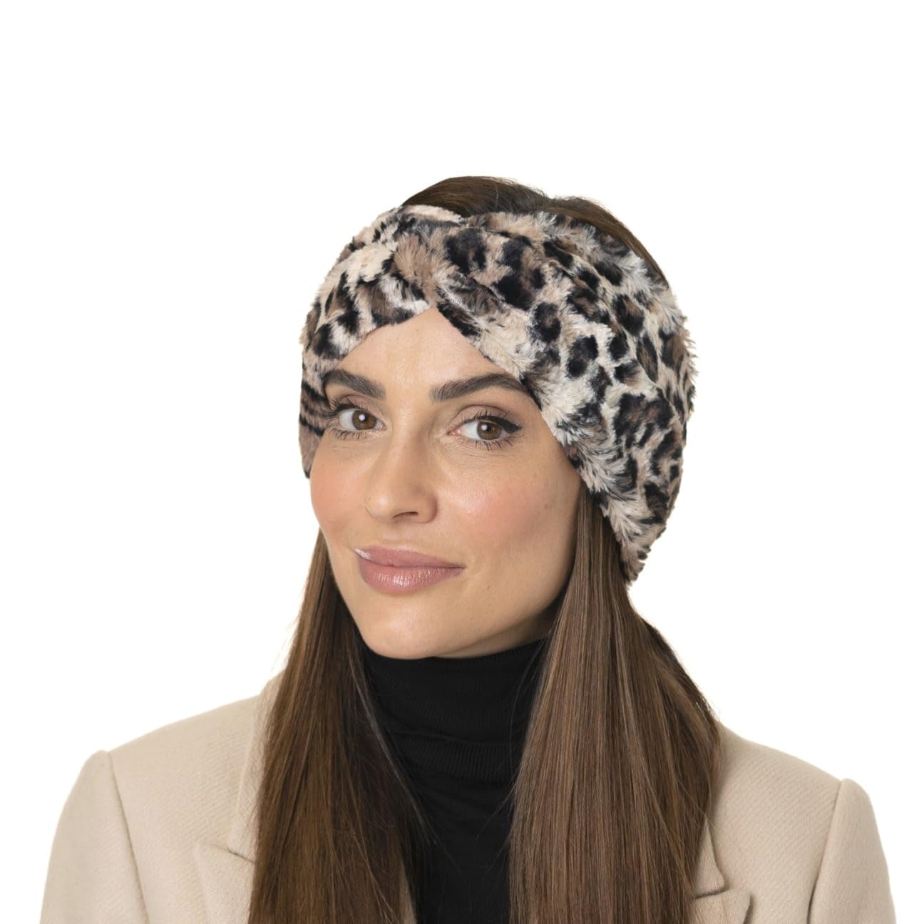 Mayser Rita Leo Fake Fur Stirnband Headband Ohrenwärmer Damen - Made in the EU Winter Herbst-Winter