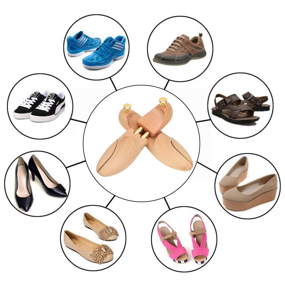 Fabater Hormas de Madera para Zapatos para Hombres y Mujeres – Ensanchador y Guardián Ajustable para Zapatos, Antideformación, Antiarrugas, Resorte de Acero Inoxidable