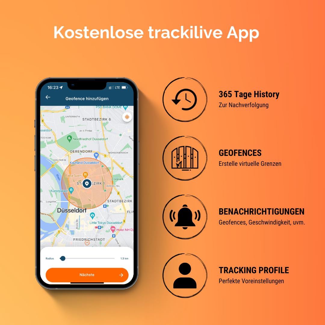 EverFind GPS-tracker Śledzenie pojazdów, Wielofunkcyjne śledzenie Czarny