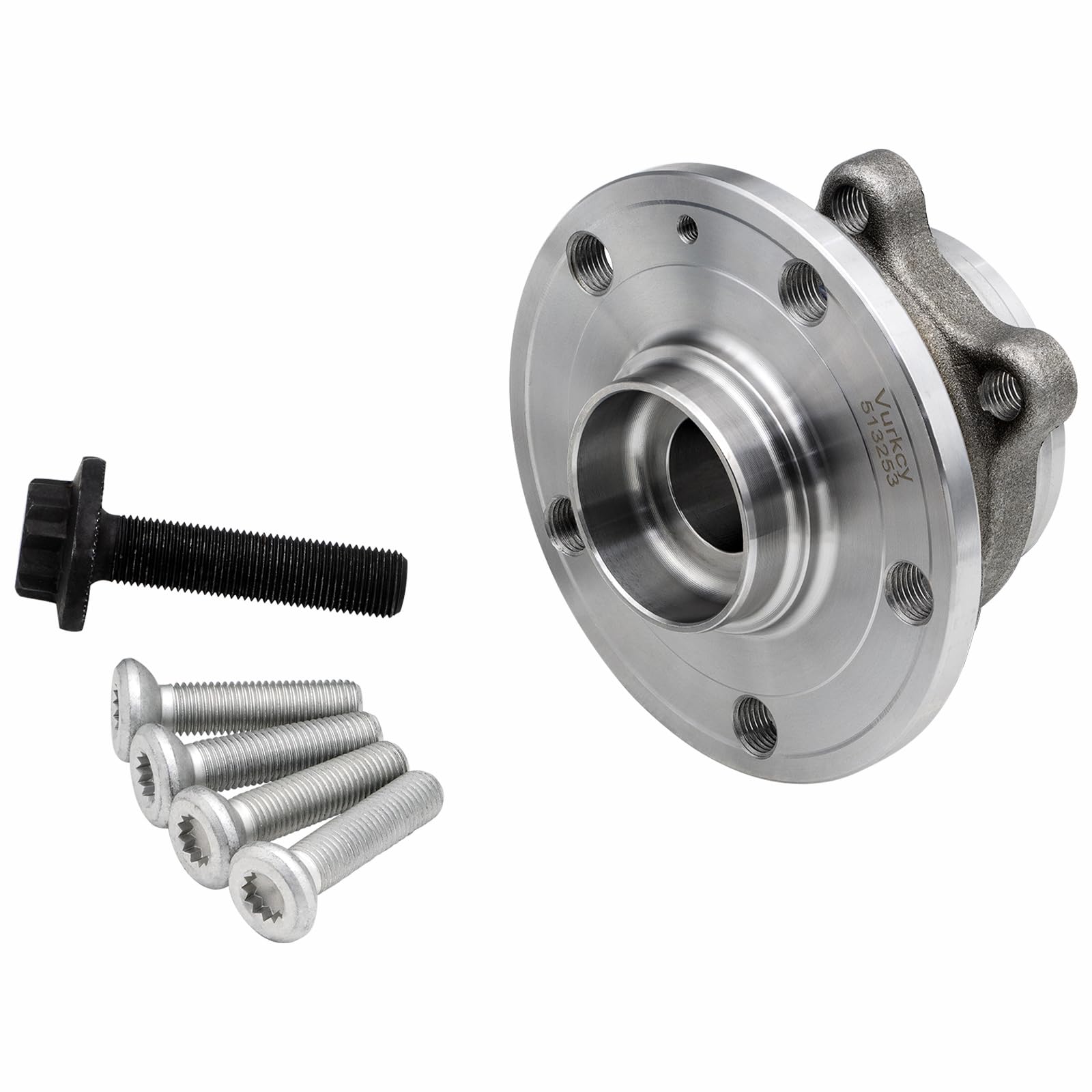 Front Left/Right Wheel Bearing Hubs Compatible with Audi A3 Q3 TT (Quattro), Volkswagen(VW) CC/Passat/ R32/ Tiguan, Assembly 5 Lugs w/ABS, Replaces 513253, 1PCS