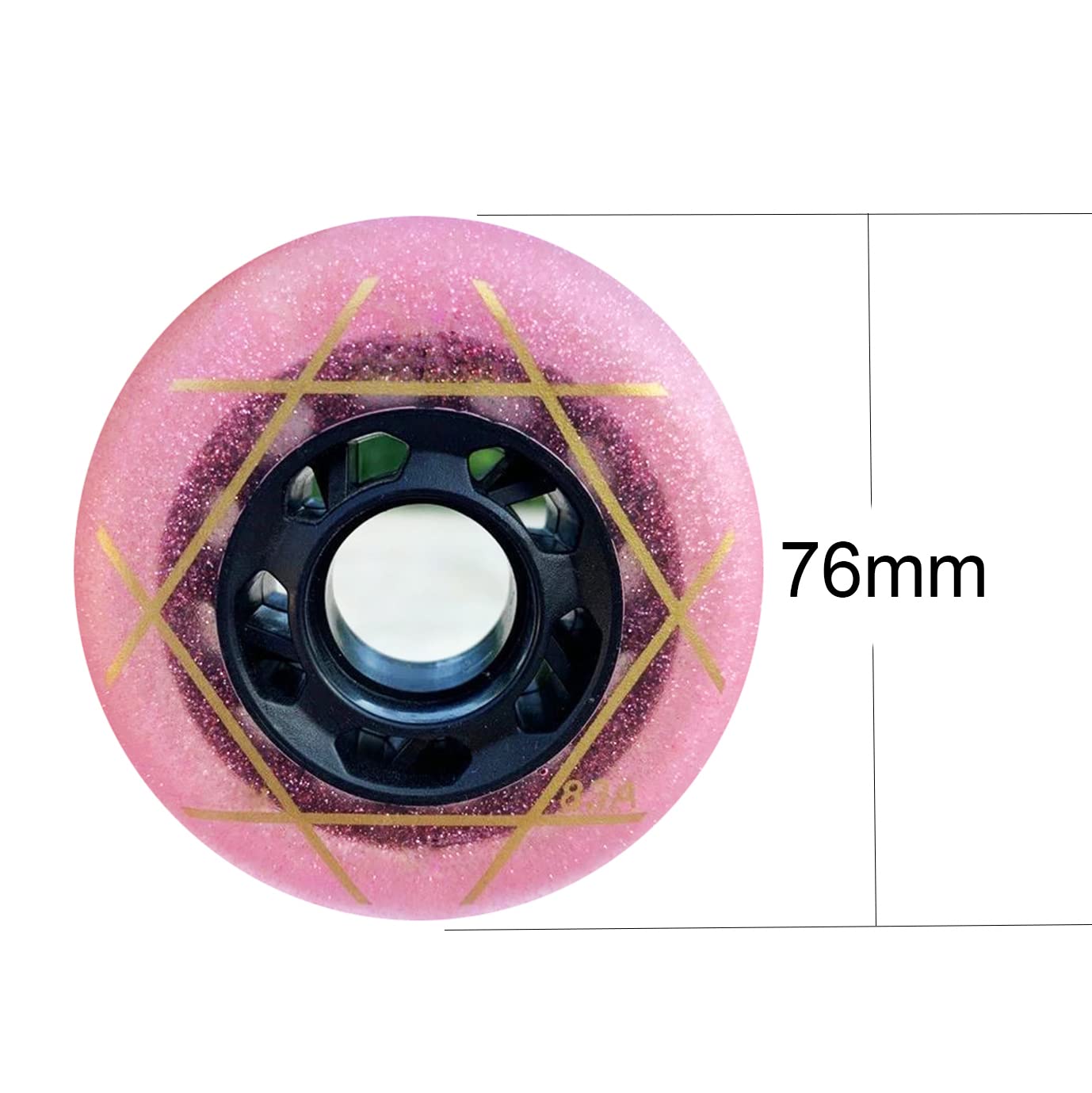 Genérico Ruedas de Repuesto para Patines en Línea Exterior Interior Ruedas de Repuesto para Patinaje de Velocidad en Línea O Hockey en Línea, Resistentes Al Desgaste, de PU 83A, Color Rosa, 76 mm