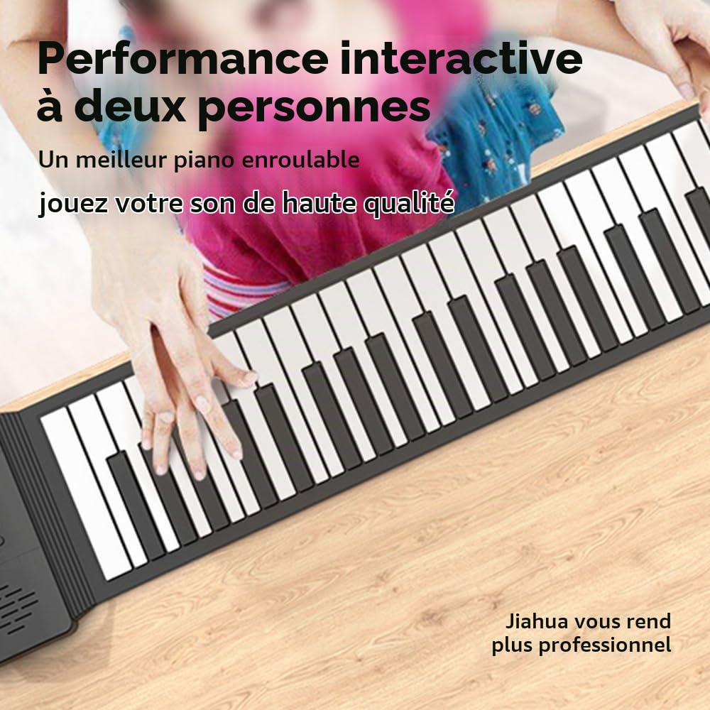 Btuty Clavier Électronique Portable à 88 Touches - Piano Pliable en Silicone Avec Haut-Parleur - Pour Usage Professionnel et Domestique