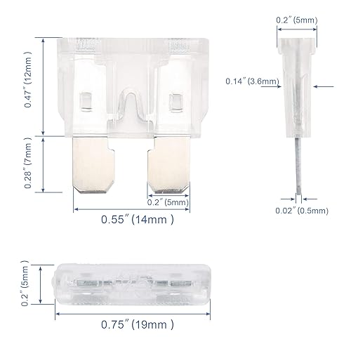 Miniatura 41 de Baomain Paquete de 25 fusibles de cuchilla ATC/ATO 2A 32V de acción rápida para coche camión gris