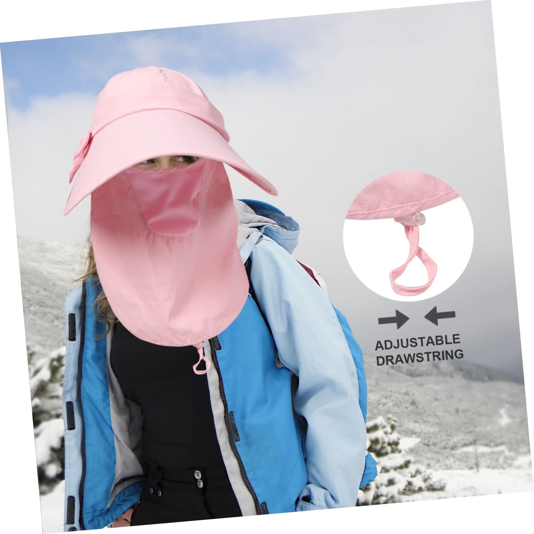 Sombrero para el Sol Aire Gorros para Mujer Sombrero Ancho de Senderismo Tapa Lumin Light Pescador de máscara diseñado con máscara Nylon Rosa