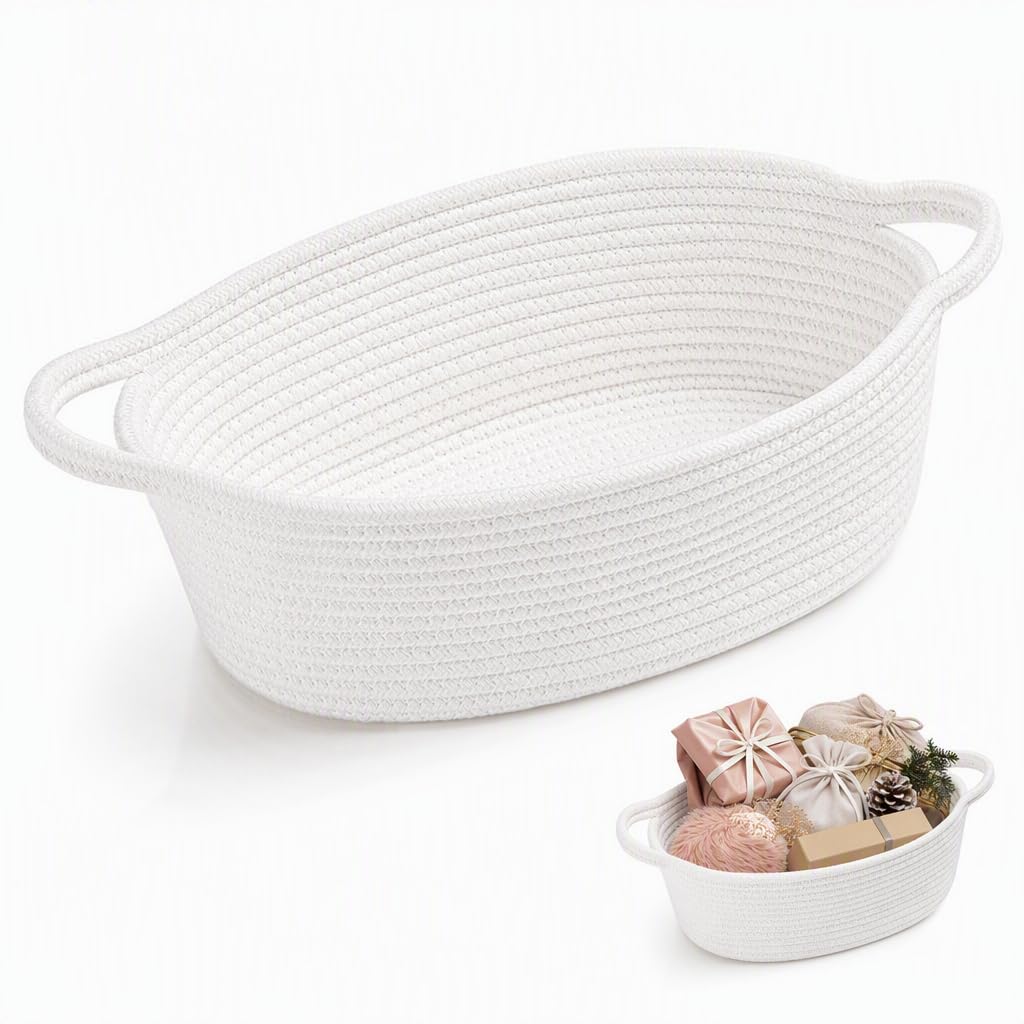 White Basket, Gift Baskets Empty for Home Organisation