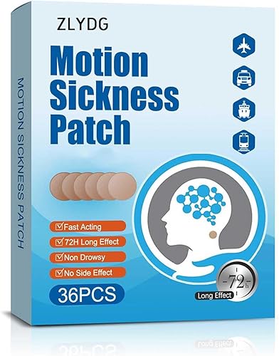 ZLYDG Parche para mareo por movimiento, 36 piezas de parche para mareo para crucero, alivia los vómitos, mareos resultantes del viaje de