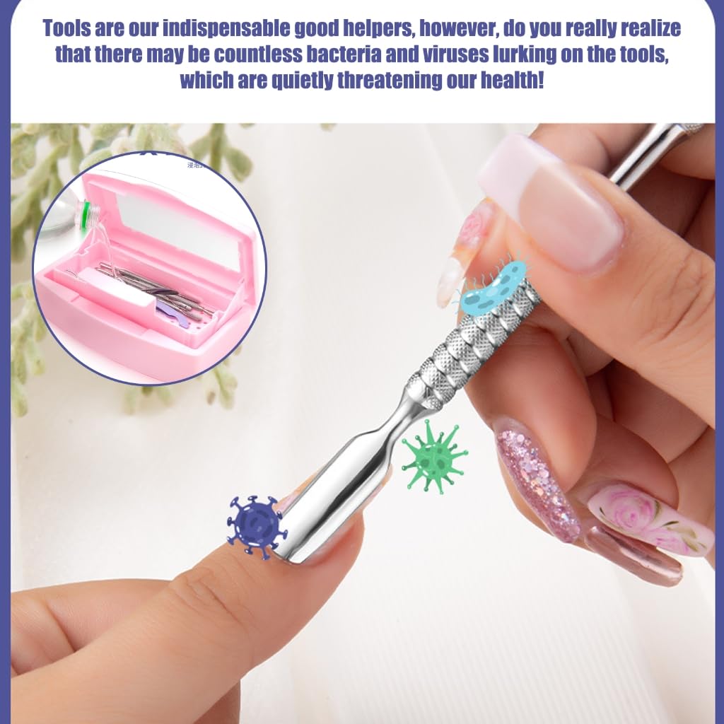 Sterilizations Tray Nail Tool Disinfects Box Cleaning Box Manicure Tools