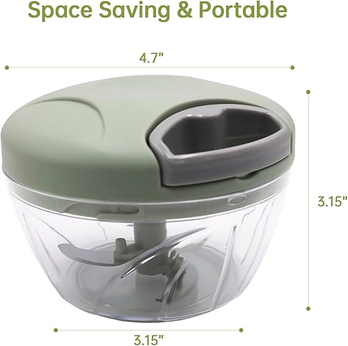 Miniatura 7 de Picadora manual de alimentos con cuerda picadora de verduras picadora de ajo mini picadora de alimentos para verduras jengibre frutas frutos secos