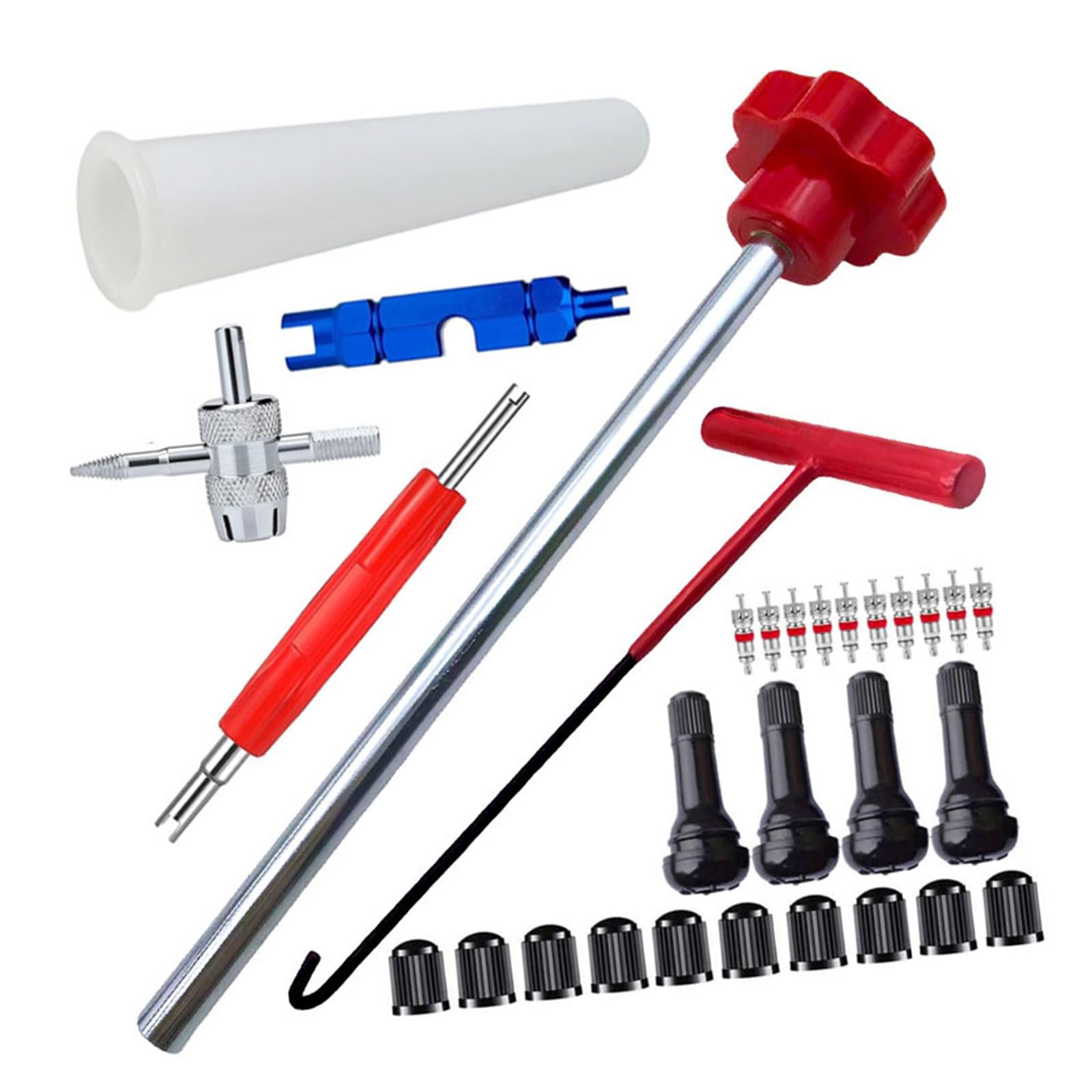 Complete Tire Gate Insert Replacement and Mounting Equipment Includes 10 TR413 Inserts Gloves for Automotive Care Gate Puller Tool SUV Set Non TPMS Tools