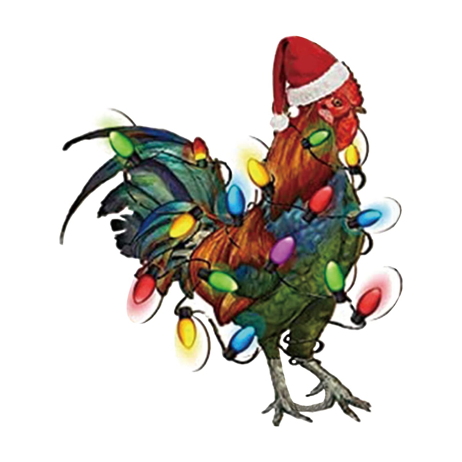 Clear Bead String Christmas Rooster Creative Pendant Home Christmas Tree Decorations Wooden Pendant Glass Christmas Ornament Set 12 (G-a, A)