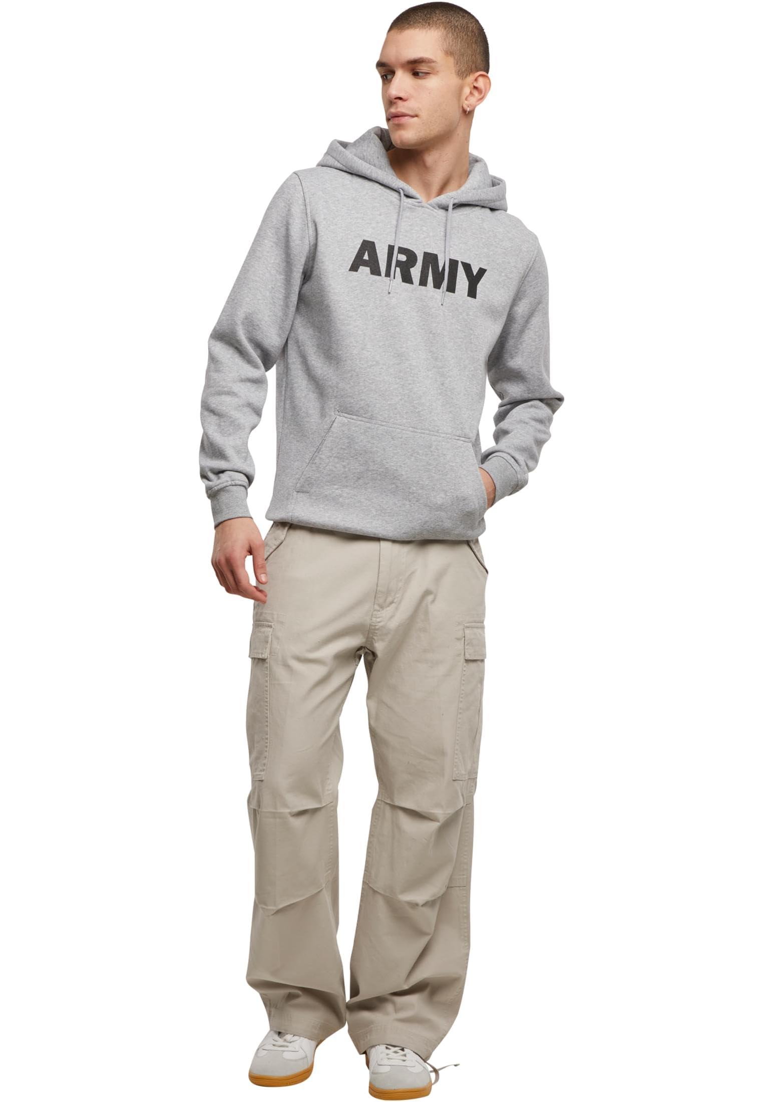 Brandit Męska bluza z kapturem Army Hoody, szary melanż, 3XL
