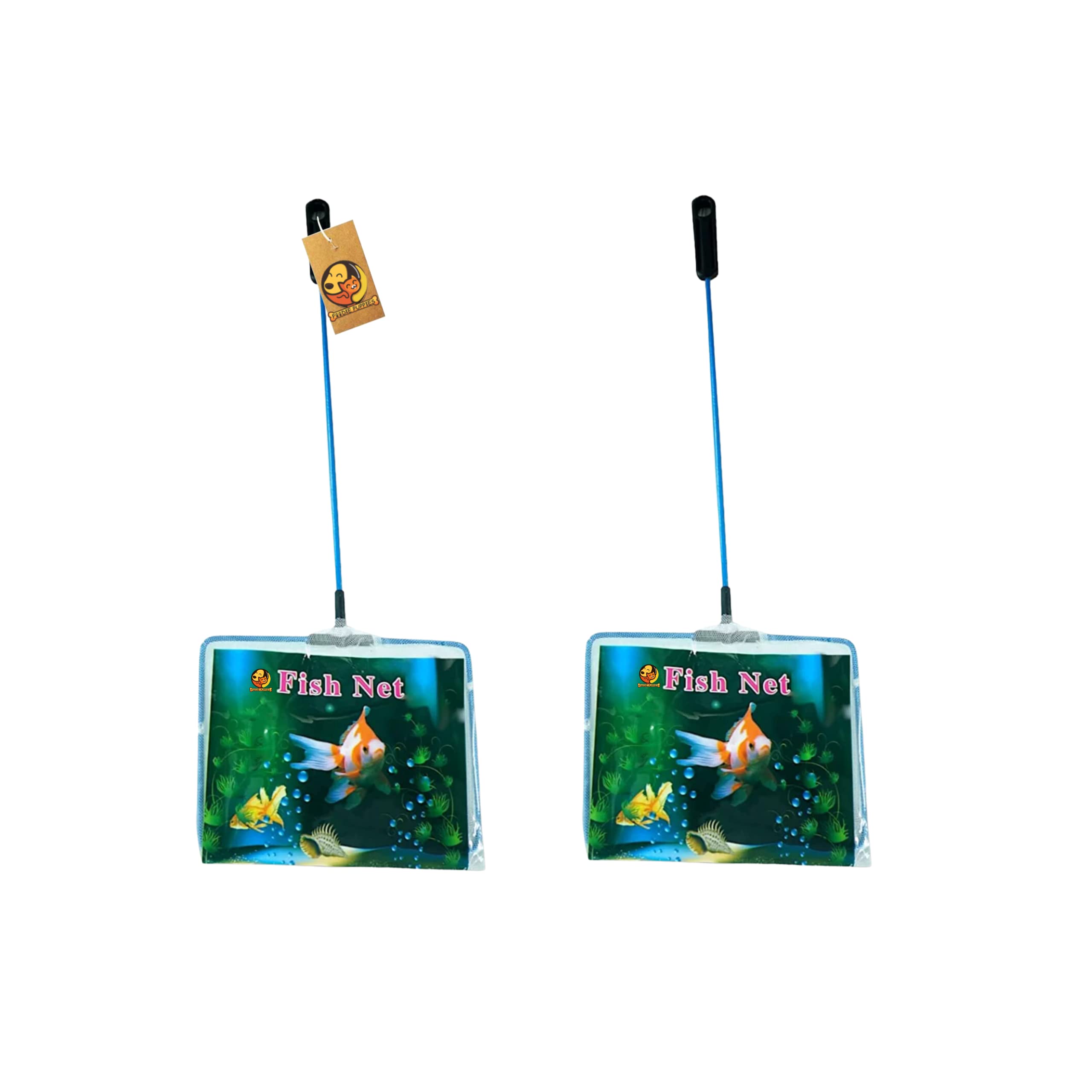 Foodie Puppies Fish Net Cleaner for Aquarium/Fish Tank - 6inch (Pack of 2) | Nylon Net Safe for All Aquarium Fish, White Net with Blue Handle Quick Catch Mesh (Aquarium Fish Net 6inch) (B0BVR8XS9K) Amazon Price History, Amazon Price Tracker