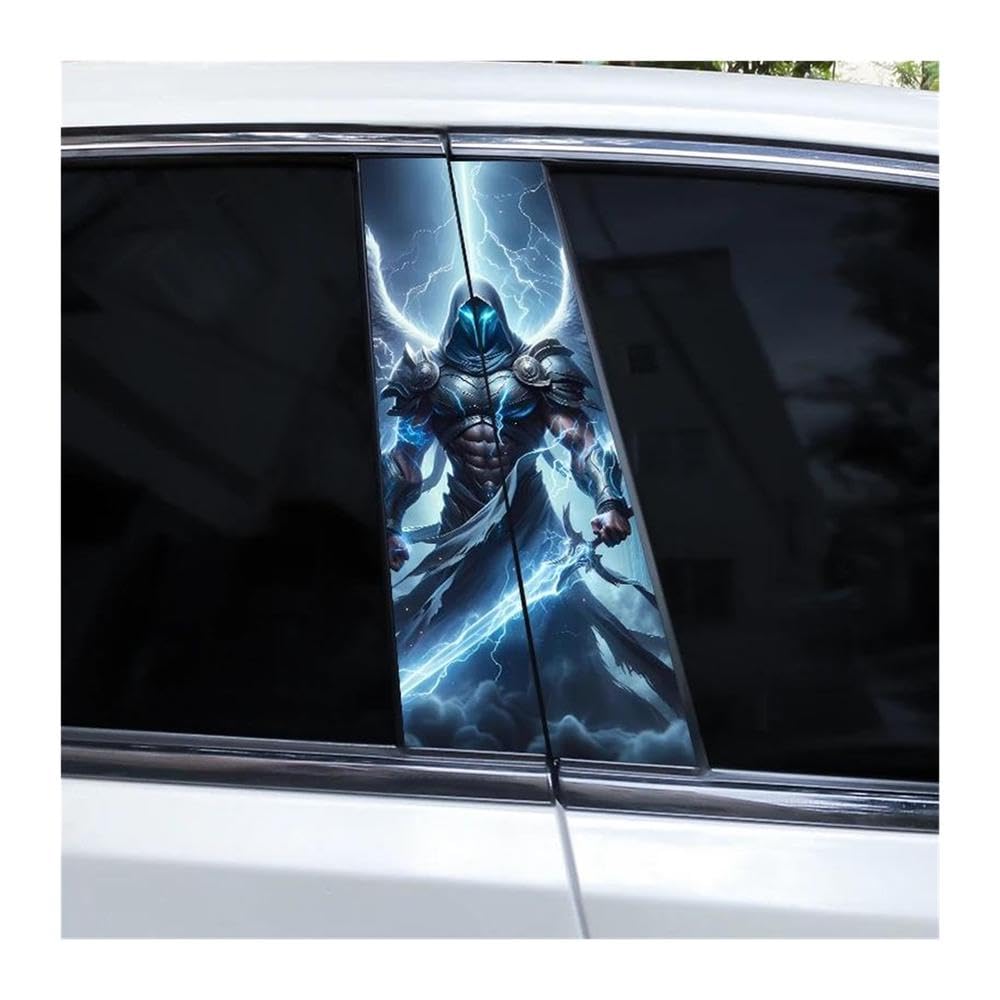 Body Parts 2pcs Car Center Pillar Stickers DIY Knight Style Auto B-Pillar Decals(Q)