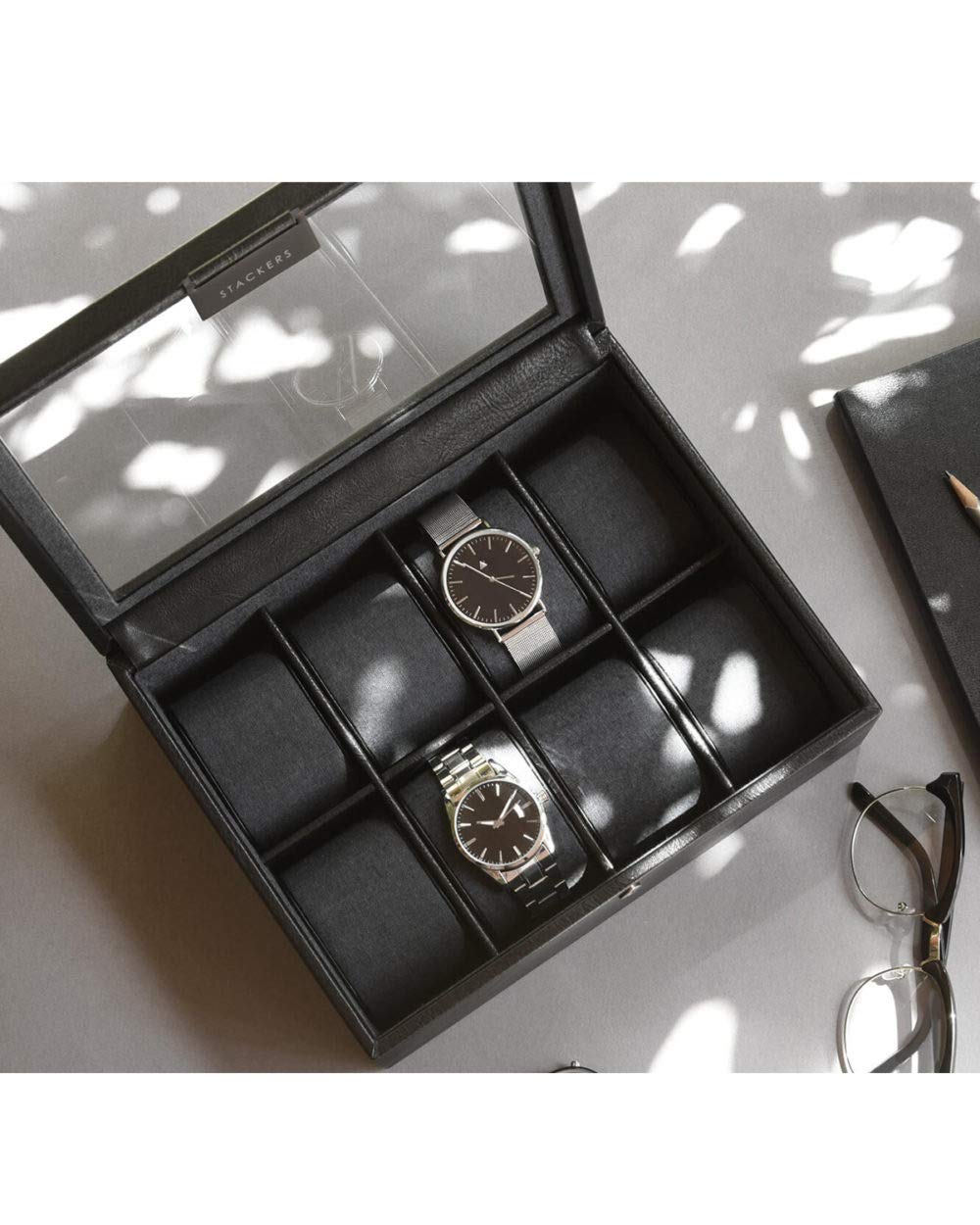 Stackers coffret à montres à 8 places en noir