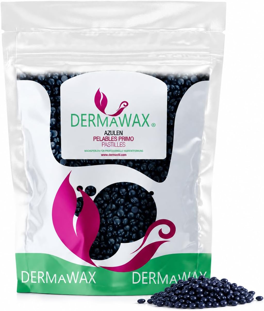 DERMAWAX Azulene Hard Wax Beads 1 kg, Stripless Hair Removal Wax