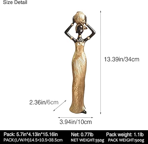 Miniatura 5 de Decoraciones de escultura africana, figuras de tarro africano, decoración del hogar, estatuas de figuras de arte de escritorio, manualidades