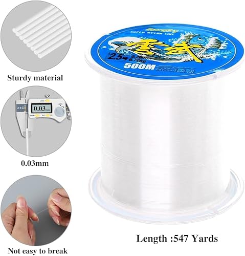 Benting 500 M Clear Fishing Line, Monofilament Fishing Wire Invisible Nylon Fish String for Hanging Decoration Balloon Garland