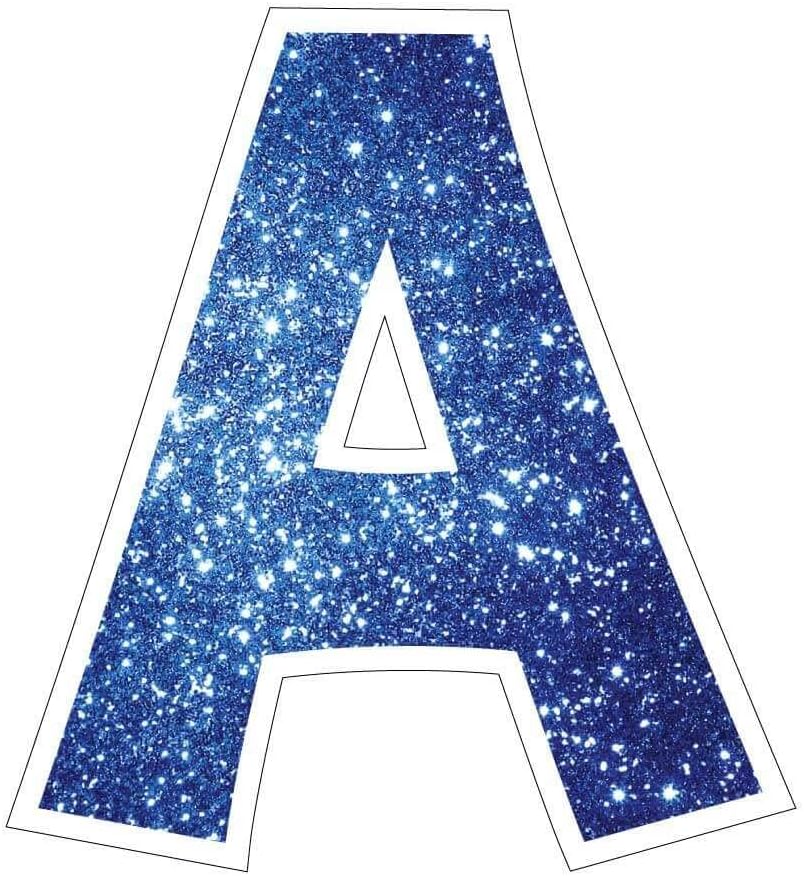VictoryStore Yard Letters: Cut-Out Alphabet and Number Yard Decoration, KG The Last Time 18 inch High, 36pcs (Blue Sparkle 18722)