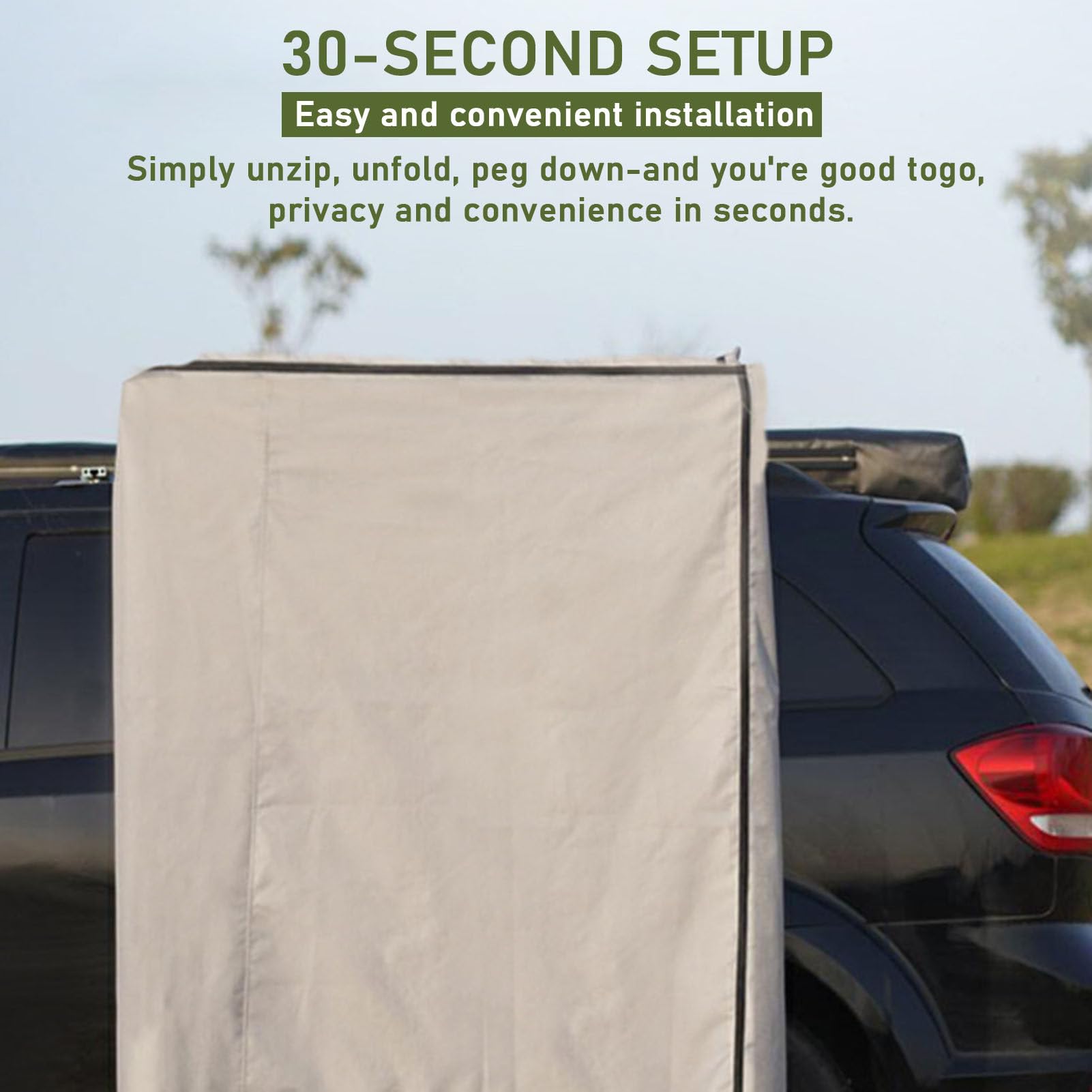 Inoamity Tente de Douche de Camping pour Voiture – Cabine de Douche Portable Imperméable 420D Oxford avec Revêtement Argenté, Cadre en Aluminium, Résistant Tente WC pour Camping-Car, Noir
