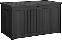 Vista 31 de Devoko Caja de almacenamiento para exteriores de 31 galones, caja de resina impermeable para terraza, con cierre y resistente a los rayos UV