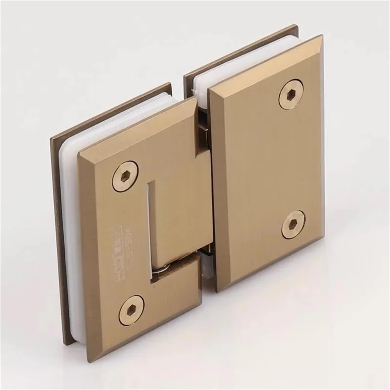 Gadsqdkok Ancient Bronze Solid 304 Stainless Steel Antique Black Casting Glass Door Hinge, Bathroom Corner Sloping Edge 180 Degree(Dg1111)(Ancient Bronze)