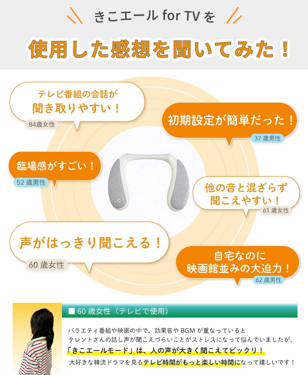 テレビ用 スピーカー 耳元ではっきり聞こえる ネックスピーカー 首掛け 高齢者 ネックスピーカー｜高齢者におすすめ！補聴器代わりに使える首