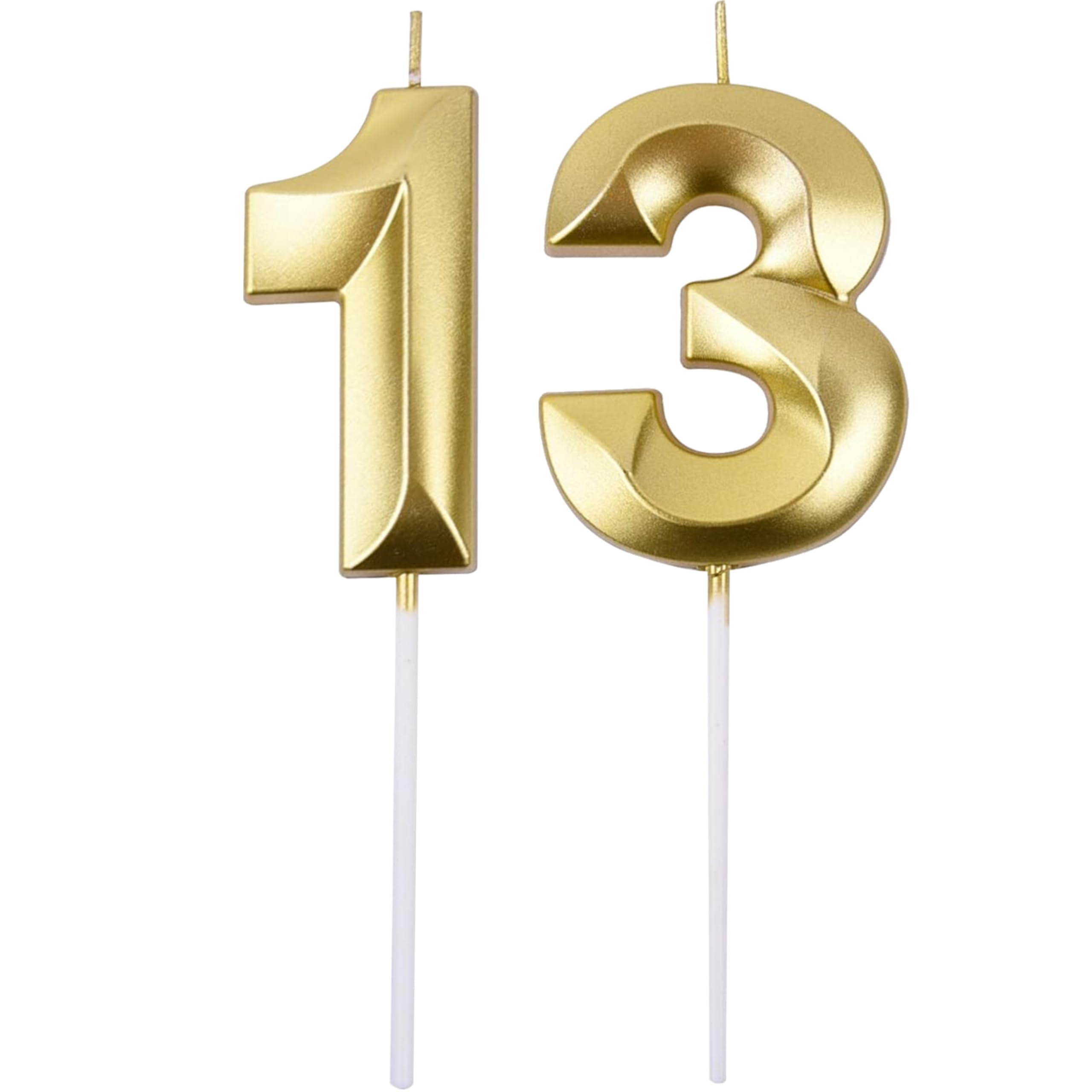Gold Number 21 Birthday Candle Set - Elegant Cake Decoration -16