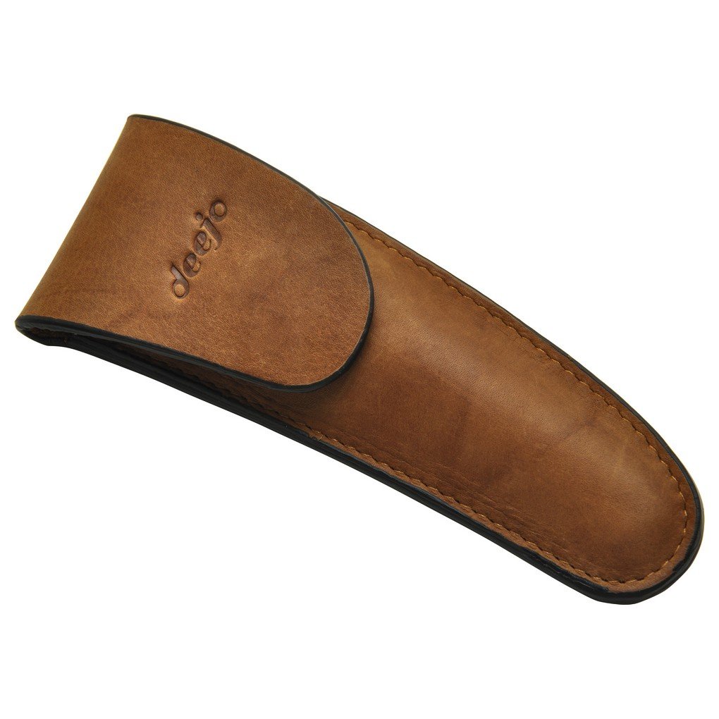 deejo - Étui de Ceinture en Cuir pour Couteaux 37g, Naturel - Design et Cuir Véritable - Protection Optimale pour Couteau de Poche, Pliant, Multifonctions