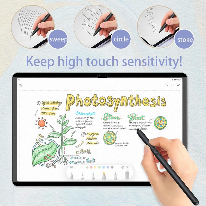 Image of Removable Magnetic Matte Paper Film Screen Protector for Samsung Galaxy Tab S7 /S8 /S9 /S9FE, Reusable Matte Surface PET Film for Writing & Drawing Like on Paper, Anti Glare+Matte Finish（11''）
