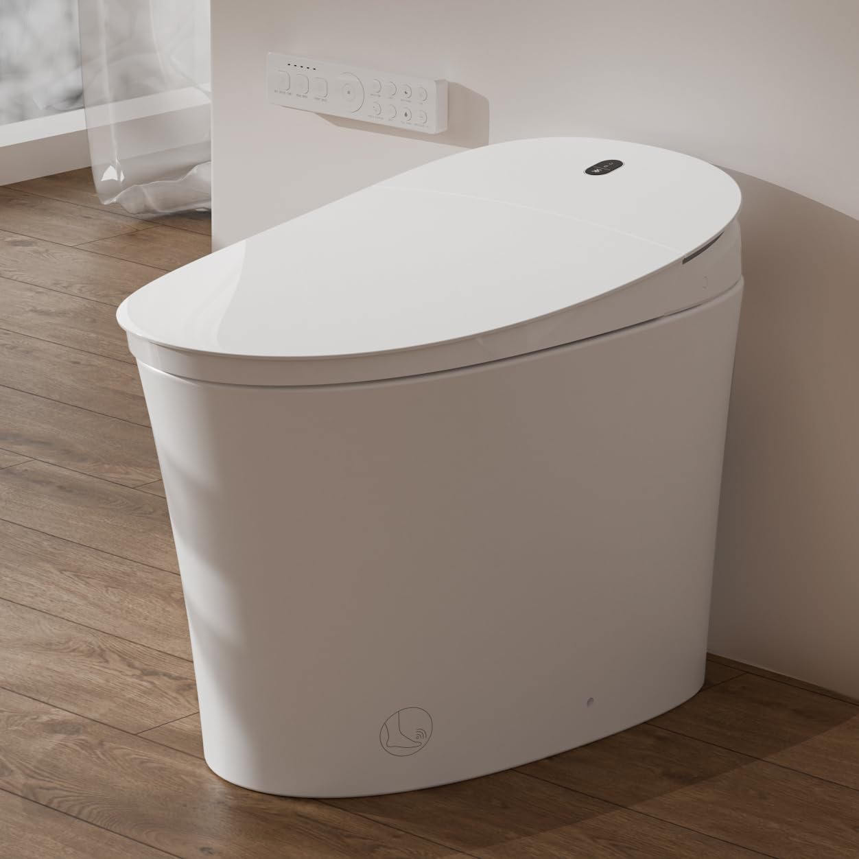 Smart Toilet with Bidet Built-In - All-in-One Intelligent Toilet with Automatic Opening Closing Lid Heated Seat Night Light