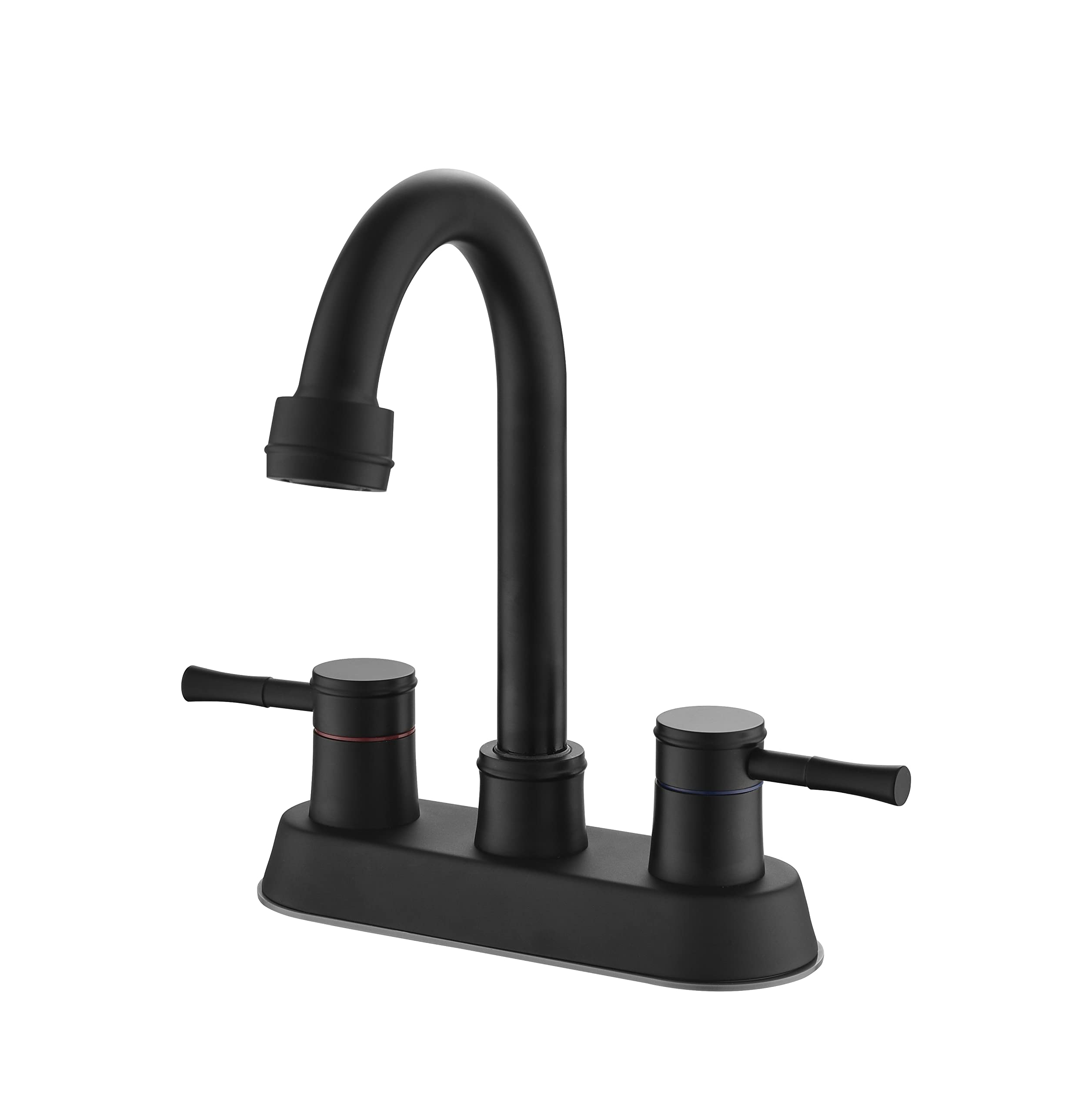 Mitigeur de salle de bain 4 pouces noir mat en cuivre durable