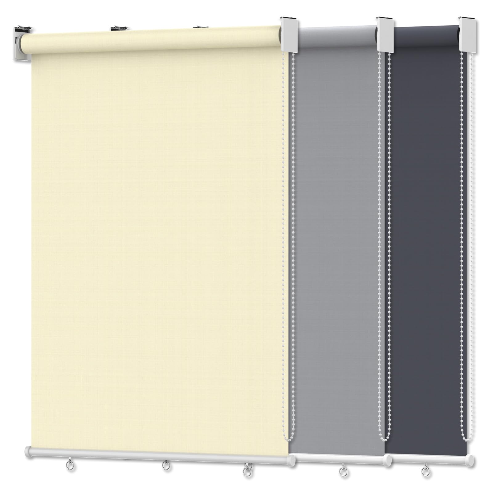 Store Occultant Opaque, Store Enrouleur Thermique Isolant, Rideau Occultant pour Portes et Fenêtres, Protection Intérieurs Solaire et Privée, Installation Simple, Beige, 140x140cm