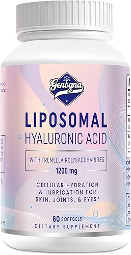 Suplementos de ácido hialurónico liposomal de 1000 mg de alto biodisponibles cápsulas de ácido hialurónico dietético con polisacáridos de tremella,