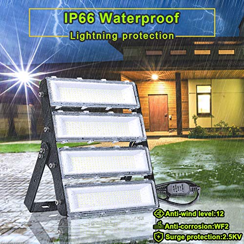 200W LED Flood Light Outdoor, 18000lm 6000K Super Bright Yard Security Lights IP66 Waterproof Outdoor Work Lights Daylight White,OSRAM LED Chips, Adjustable Heads, Great for Garden,Street, Parking Lot - Thumbnail 2