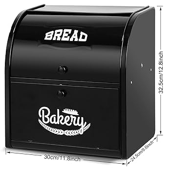 BREAD BIN 2個 Amazon.com - BWQZXES Bread Box Bread Bin Storage Double
