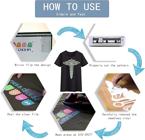 Miniatura 10 de Puff Vinyl de transferencia de calor, rosa intenso, vinilo de transferencia de calor 3D HTV de 12 x 6 pies para camisetas de prensa de calor,