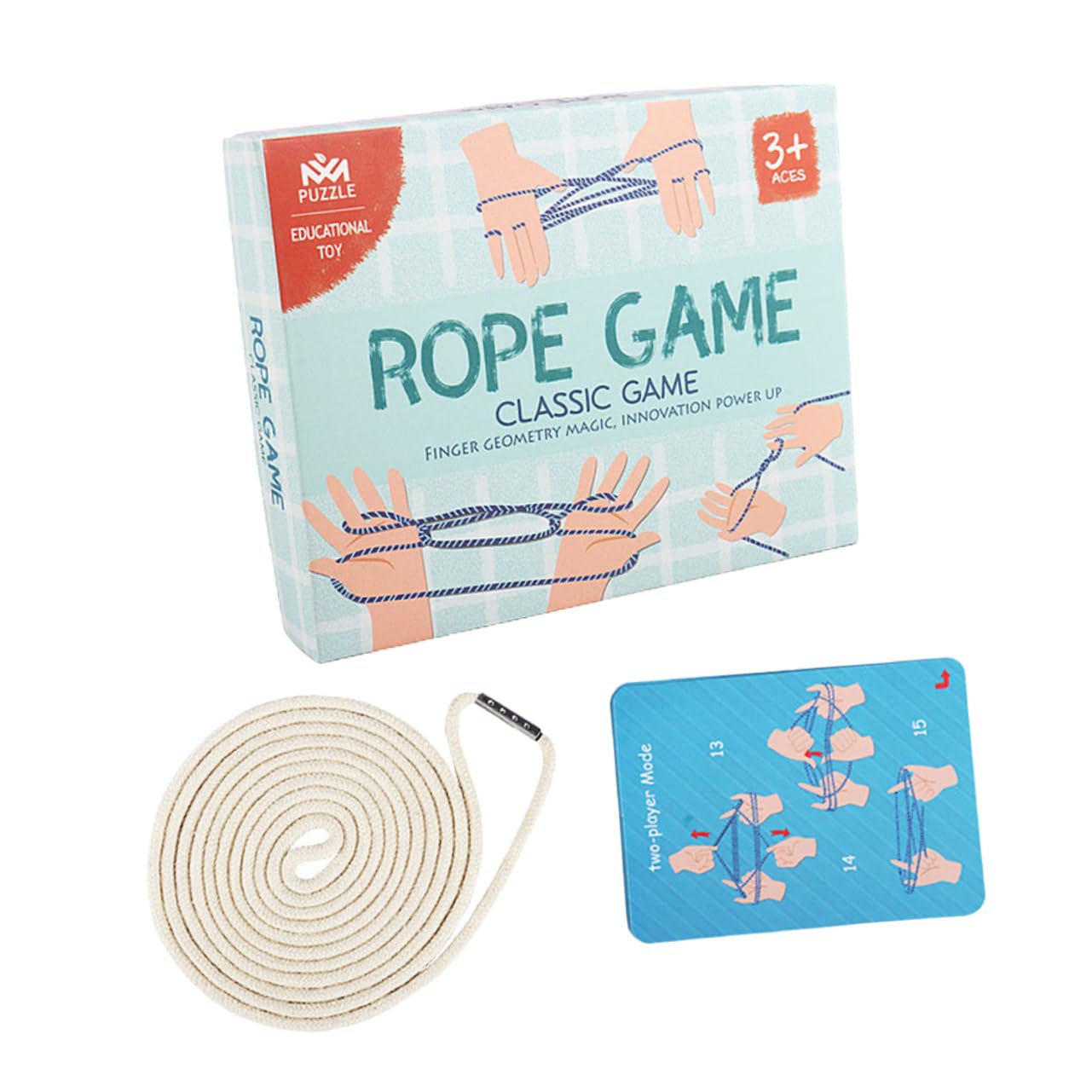 VANZACK 1 Set Educational Strings Game Chinese Weaving Rope for Fun Finger Game for Family School and Travel Activities Present for Birthdays and Holidays