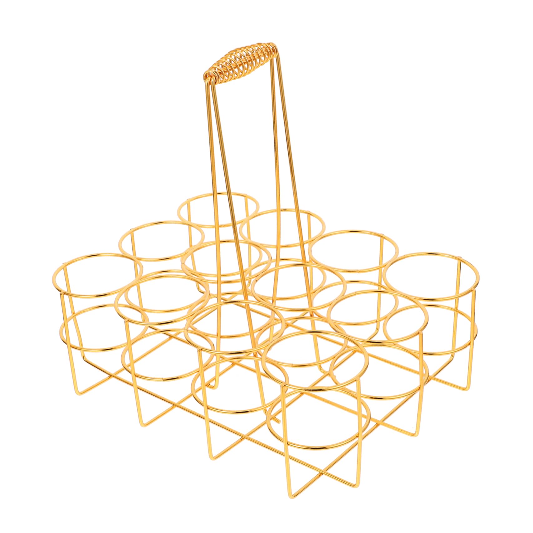 Bierkorb und Kreativem Stil aus Eisen in Gold Praktischer für 12 Flaschen mit Leichtem Design zur Sicheren Bieraufbewahrung für Riegel und Ktv