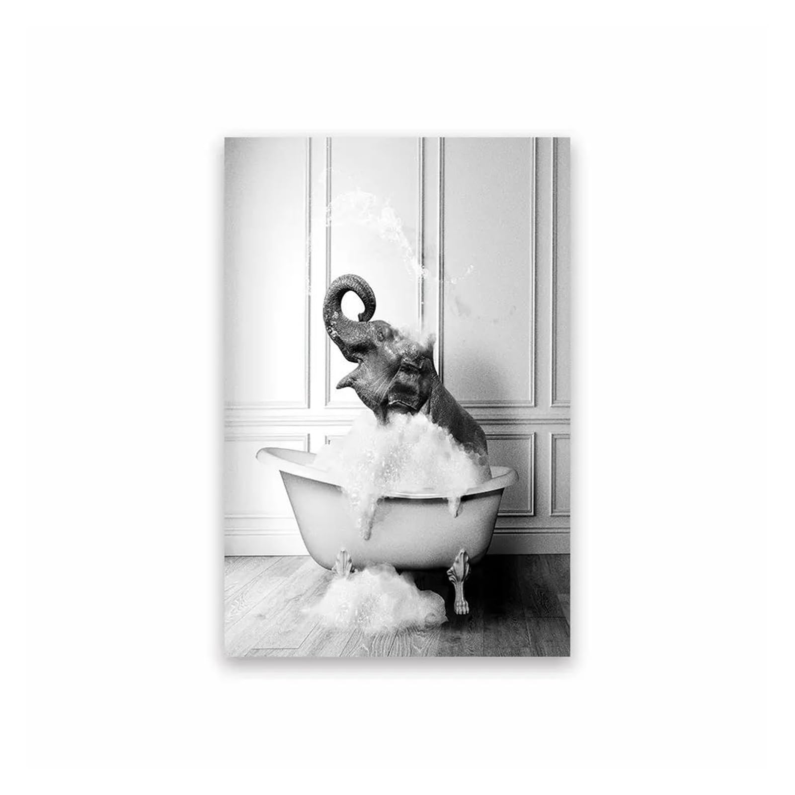 Tableau Éléphant de Bain Déco Nature pour Salon et Chambre