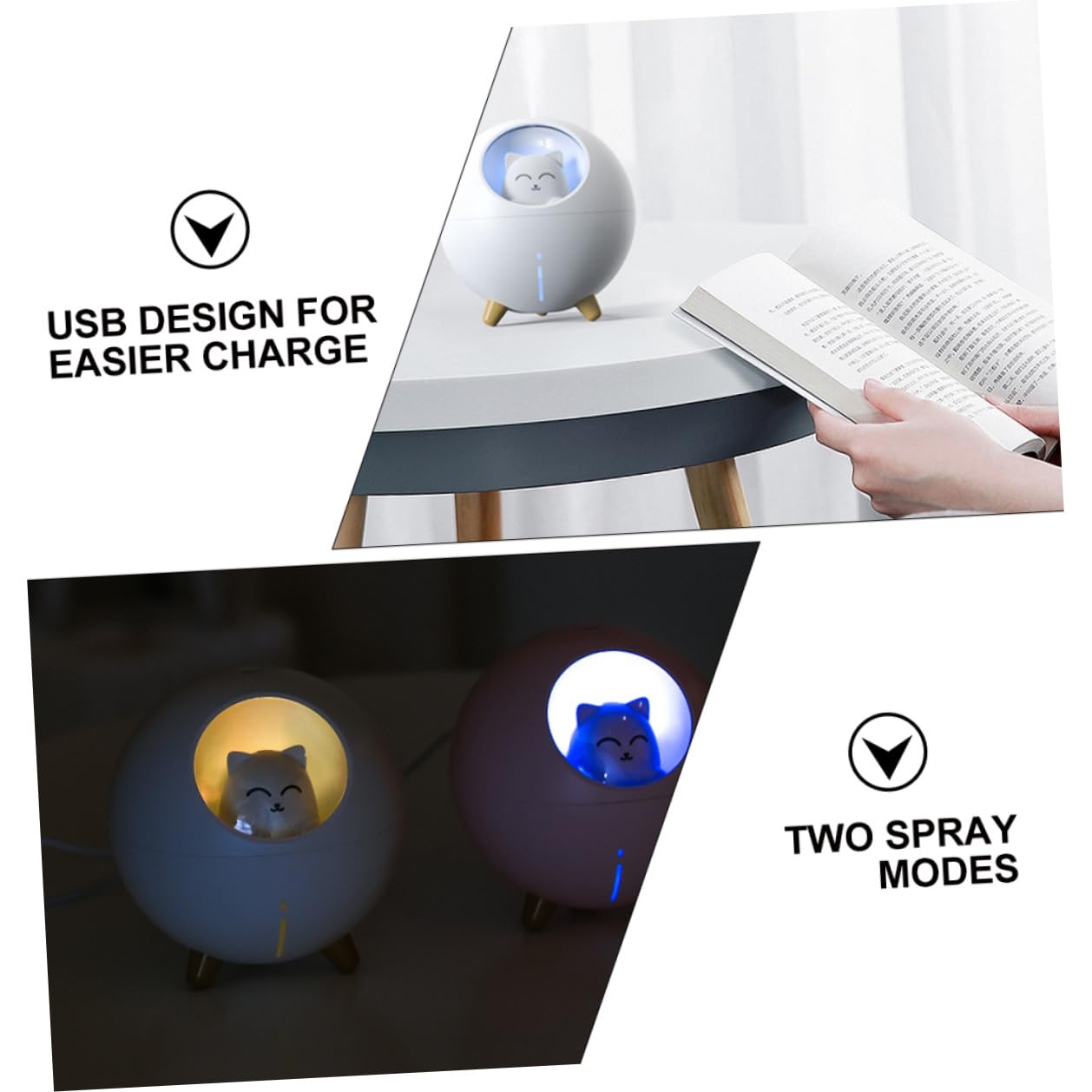 Mini Humidificador USB Portátil Humidificador de Aire Silencioso para Hogar y Oficina Práctico y Compacto para Uso Diario