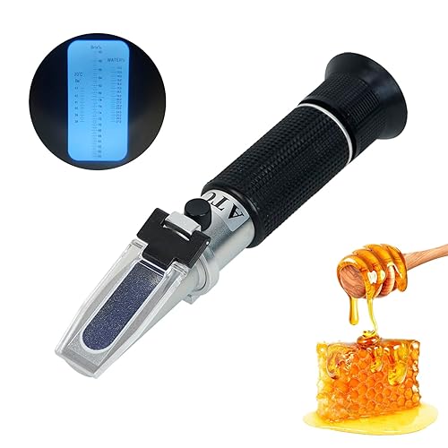Honey Refractometer with ATC, Portable Triple Scale (Moisture:...