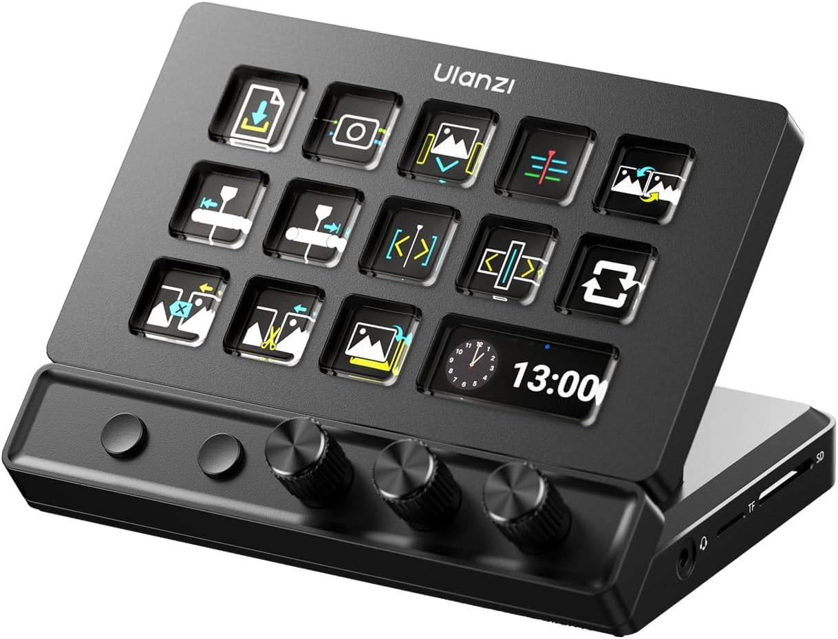 【新品】Ulanzi D200X Stream Controller ULANZI D200X Stream Controller with 3 Knobs, 14 Customizable LCD