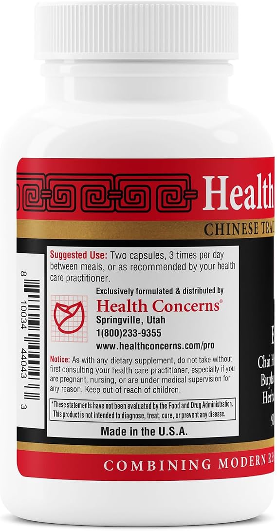 Health Concerns Ease Plus Mood Balance, Stress Support, Liver & Digestive Harmony Bupleurum & Calcium Herbal Supplement Chinese Traditional Supplements 90 Capsules