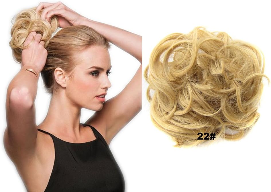 ShowPower HAIR EXTENSIONS CURLY OR MESSY DRAWSTRING UPDO BUN ADD BODY Dirty blonde 22#