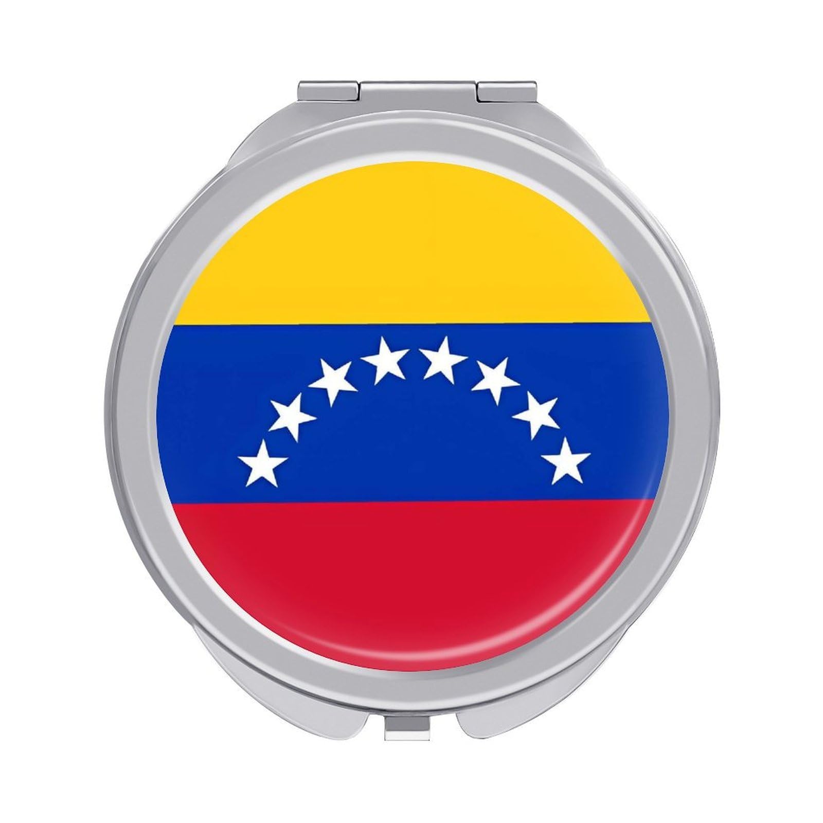 VstaDank Flag of Venezuela Travel Makeup Mirrors Exquisite Double-Sided 2X/1X Magnifying Folding Pocket Mirror Portable Round Handheld Mirror Mini Compact Mirrors for Outdoor Home