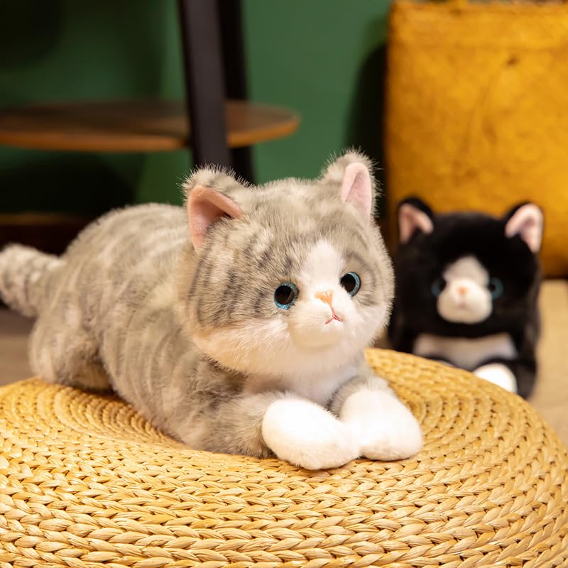 Leahaoe Large Weighted Stuffed Animals for Adults 2.2kg 65cm, Soft and Cuddly Gray Weighted Cat Plush, Realistic Cat Stuffed Animal - Image 4