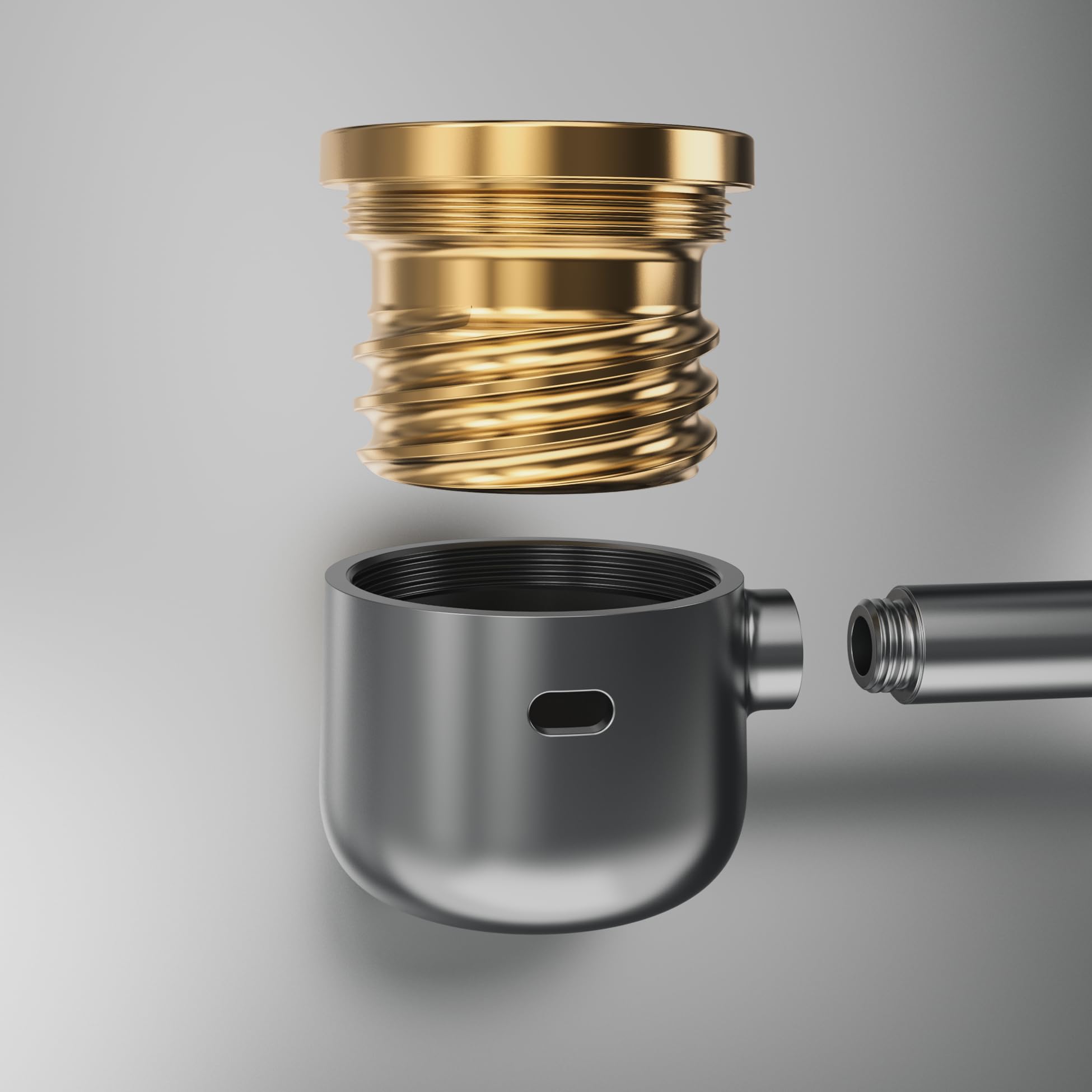 Vessel Premium Pipa Pura con inserto de doble hélice | 1g capacidad - 3-dividido | Limpieza fácil Boquilla Desmontable| Pipa de fumar | Uso de productos de tabaco (Anthrazit)