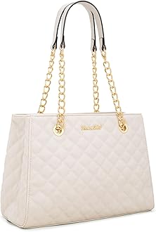 Montana West MEDIUM Tote Bag for Women Quilted Chain Handbags Shoulder Purse