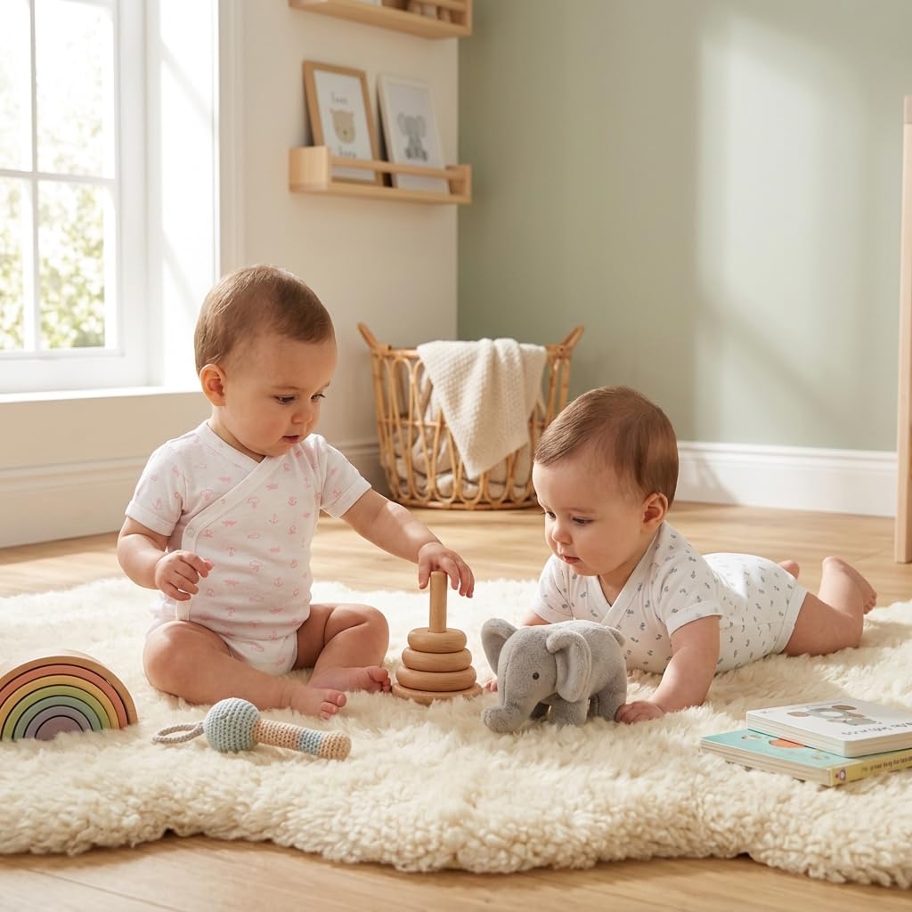 BABIDU | Pack 4 Bodys Bebé Abertura Hombro Manga Corta Algodón 100% Suave Transpirable, Body Recién Nacido Unisex Primera Puesta Niño y Niña, Ideal para Uso Diario y Piel Sensible